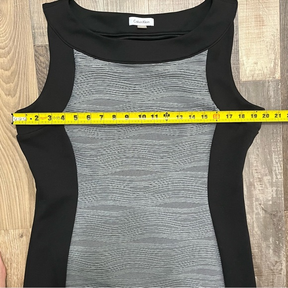 Calvin Klein Sleeveless Sheath Dress with Textured Panels - Picture 8 of 13